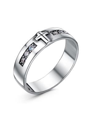 Кольцо серебро 925 пробы, покрытие - оксидирование, вставка - фианит (недрагоценный камень)