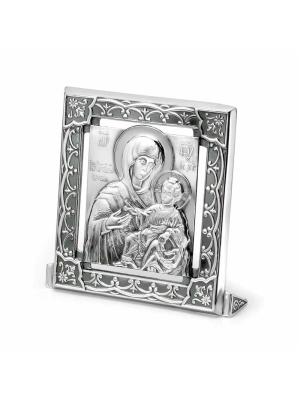 Икона "иверская" серебро 925 пробы, покрытие - оксидирование, без вставок