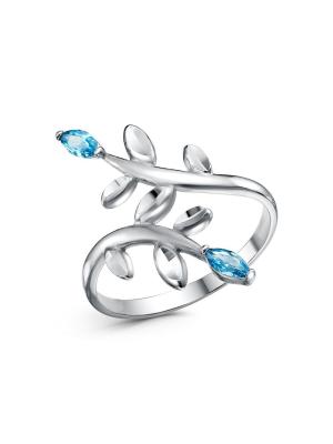 Кольцо бижутерия, покрытие - платинирование, отделка - алмазная грань, вставка - фианит (недрагоценный камень)