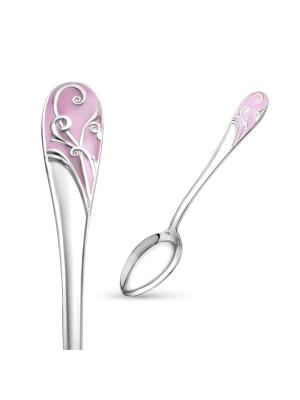 Ложка чайная "версаль" серебро 925 пробы, без покрытия, отделка - эмаль, без вставок