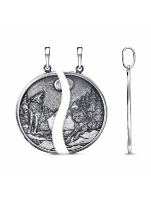 Подвеска бижутерия, покрытие - серебрение с оксидированием, без вставок