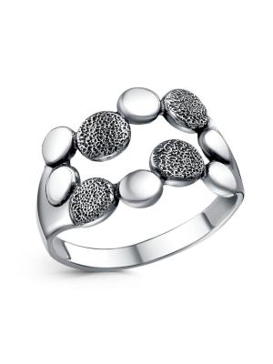 Кольцо бижутерия, покрытие - серебрение с оксидированием, отделка - пневмогравер, без вставок