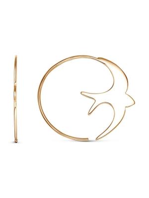 Серьги бижутерия, покрытие - золочение, без вставок