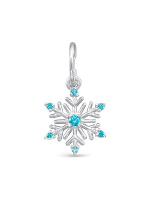 Подвеска серебро 925 пробы, покрытие - родирование, вставка - фианит (недрагоценный камень)