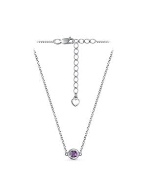 Чокер серебро 925 пробы, покрытие - родирование, вставка - фианит (недрагоценный камень)