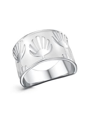 Кольцо бижутерия, покрытие - платинирование, отделка - эмаль, без вставок