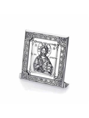 Икона "господь вседержитель" серебро 925 пробы, покрытие - оксидирование, без вставок