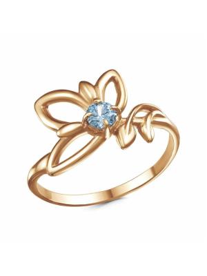 Кольцо бижутерия, покрытие - золочение, вставка - фианит (недрагоценный камень)