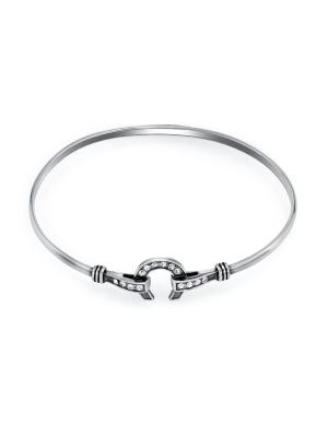 Браслет бижутерия, покрытие - серебрение с оксидированием, вставка - стекло ювелирное preciosa