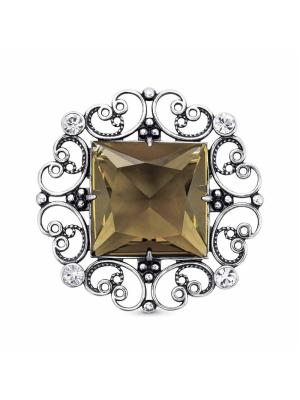 Брошь бижутерия, покрытие - серебрение с оксидированием