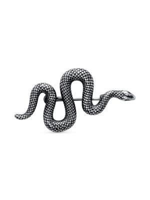 Брошь бижутерия, покрытие - серебрение с оксидированием, без вставок