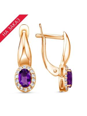 Серьги серебро 925 пробы, покрытие - золочение, выборочное родирование