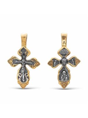 Подвеска серебро 925 пробы, покрытие - оксидирование, выборочное золочение, без вставок