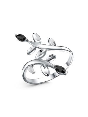 Кольцо бижутерия, покрытие - платинирование, отделка - алмазная грань, вставка - фианит (недрагоценный камень)