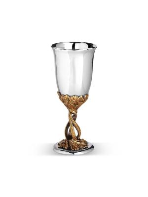 Рюмка серебро 925 пробы, покрытие - оксидирование, выборочное золочение, без вставок