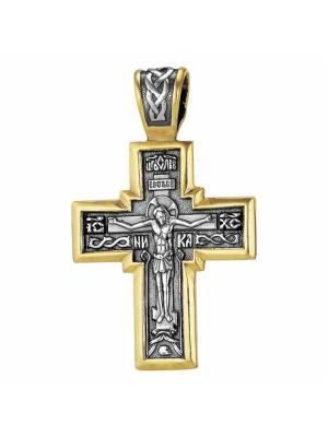 Подвеска серебро 925 пробы, покрытие - оксидирование, выборочное золочение, без вставок