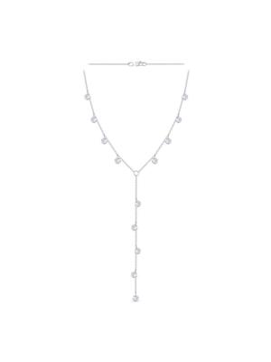 Колье серебро 925 пробы, без покрытия, вставка - фианит (недрагоценный камень)