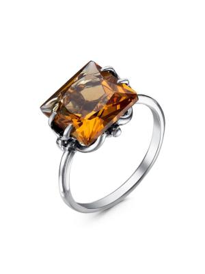 Кольцо серебро 925 пробы, покрытие - оксидирование, вставка - искусственный султанит