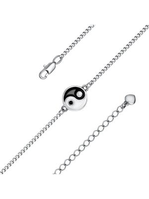 Браслет бижутерия, покрытие - серебрение с оксидированием, отделка - эмаль, без вставок