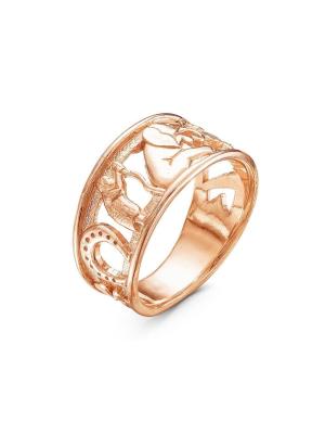 Кольцо бижутерия, покрытие - золочение, без вставок