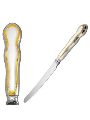 Нож столовый "вензель" серебро 925 пробы, покрытие - выборочное золочение, без вставок