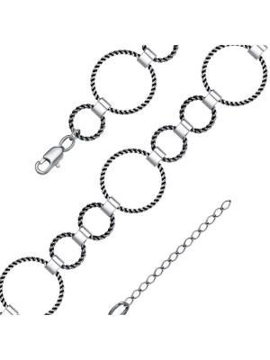 Браслет серебро 925 пробы, покрытие - оксидирование, без вставок