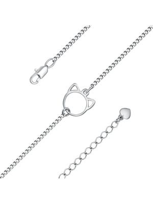 Браслет серебро 925 пробы, покрытие - родирование, без вставок