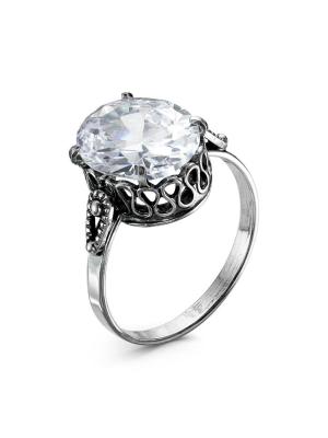 Кольцо бижутерия, покрытие - серебрение с оксидированием, вставка - стекло ювелирное