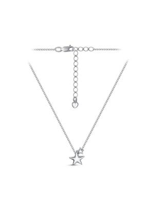 Колье серебро 925 пробы, покрытие - родирование, без вставок