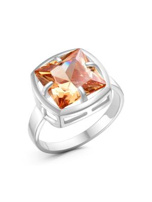 Кольцо бижутерия, покрытие - платинирование, вставка - фианит (недрагоценный камень)