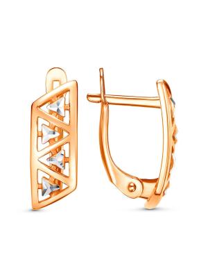Серьги серебро 925 пробы, покрытие - золочение, отделка - алмазная грань, без вставок