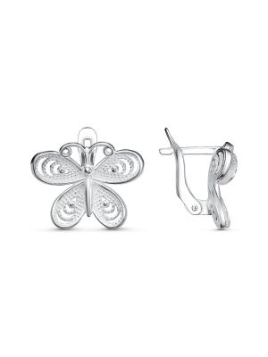 Серьги бижутерия, покрытие - серебрение, без вставок