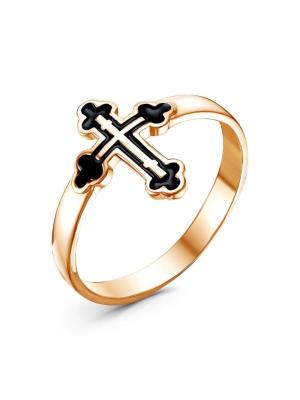 Кольцо бижутерия, покрытие - золочение, отделка - эмаль, без вставок