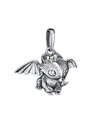 Подвеска бижутерия, покрытие - серебрение с оксидированием, без вставок