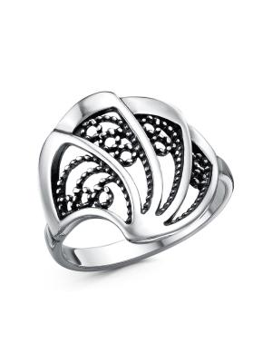 Кольцо серебро 925 пробы, покрытие - оксидирование, без вставок