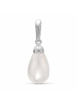 Подвеска бижутерия, покрытие - серебрение, вставка - имитация жемчуга
