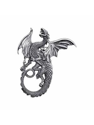 Брошь бижутерия, покрытие - серебрение с оксидированием, без вставок