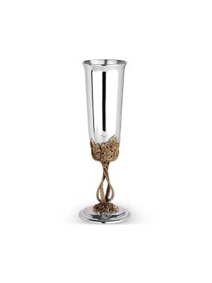 Фужер серебро 925 пробы, покрытие - оксидирование, выборочное золочение, без вставок