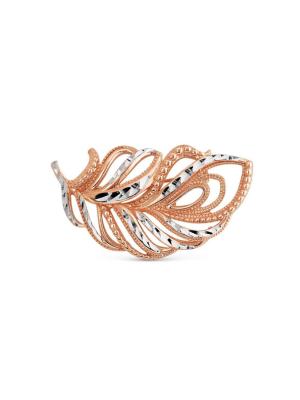 Брошь серебро 925 пробы, покрытие - золочение, отделка - алмазная грань, без вставок