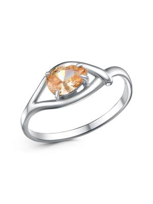 Кольцо бижутерия, покрытие - платинирование, вставка - фианит (недрагоценный камень)