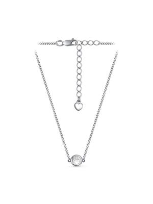 Чокер серебро 925 пробы, покрытие - родирование, вставка - фианит (недрагоценный камень)