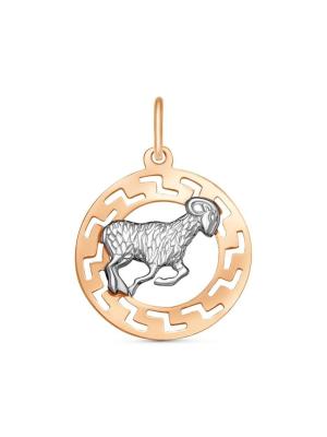 Подвеска "овен" серебро 925 пробы, покрытие - золочение, выборочное родирование, без вставок