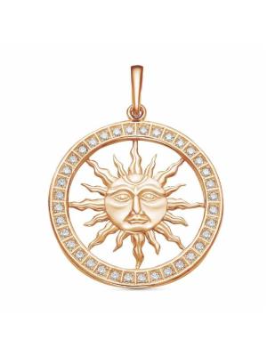 Подвеска бижутерия, покрытие - золочение, вставка - стекло ювелирное preciosa