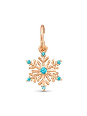 Подвеска серебро 925 пробы, покрытие - золочение, вставка - фианит (недрагоценный камень)