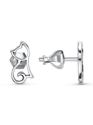 Серьги серебро 925 пробы, покрытие - оксидирование, без вставок