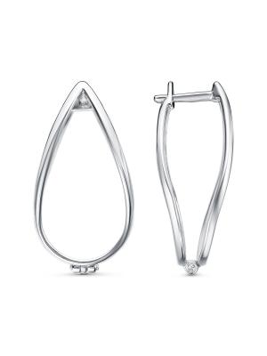 Серьги серебро 925 пробы, покрытие - родирование, без вставок