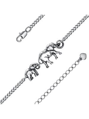 Браслет бижутерия, покрытие - серебрение с оксидированием, без вставок