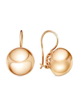 Серьги серебро 925 пробы, покрытие - золочение, без вставок