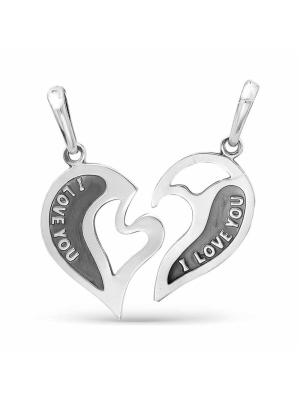 Подвеска бижутерия, покрытие - серебрение с оксидированием, без вставок