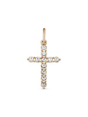 Подвеска бижутерия, покрытие - золочение, вставка - стекло ювелирное preciosa